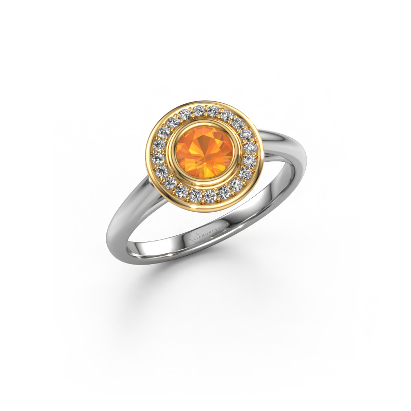 Image de Bague de fiançailles Noud 1 RND 585 or blanc Citrine 4.7 mm