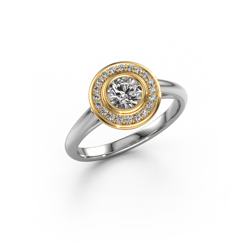 Image of Promise ring Noud 1 RND 585 white gold Custom diamond 4.7 mm