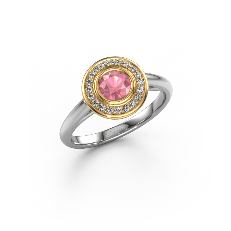 Image of Promise ring Noud 1 RND 585 white gold Tourmaline pink 4.7 mm
