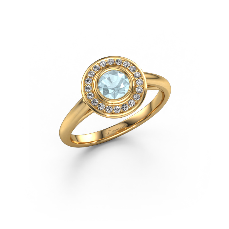 Image of Promise ring Noud 1 RND 585 gold Aquamarine 4.7 mm