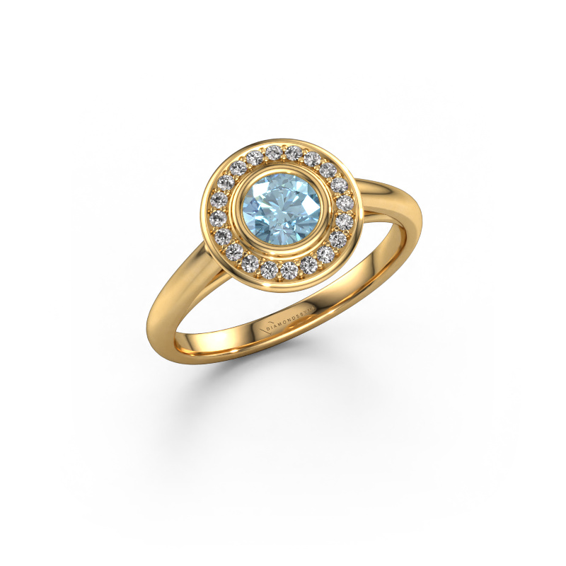 Bild von Verlobungsring Noud 1 RND 585 Gold Blauer Labordiamant 4.7 mm