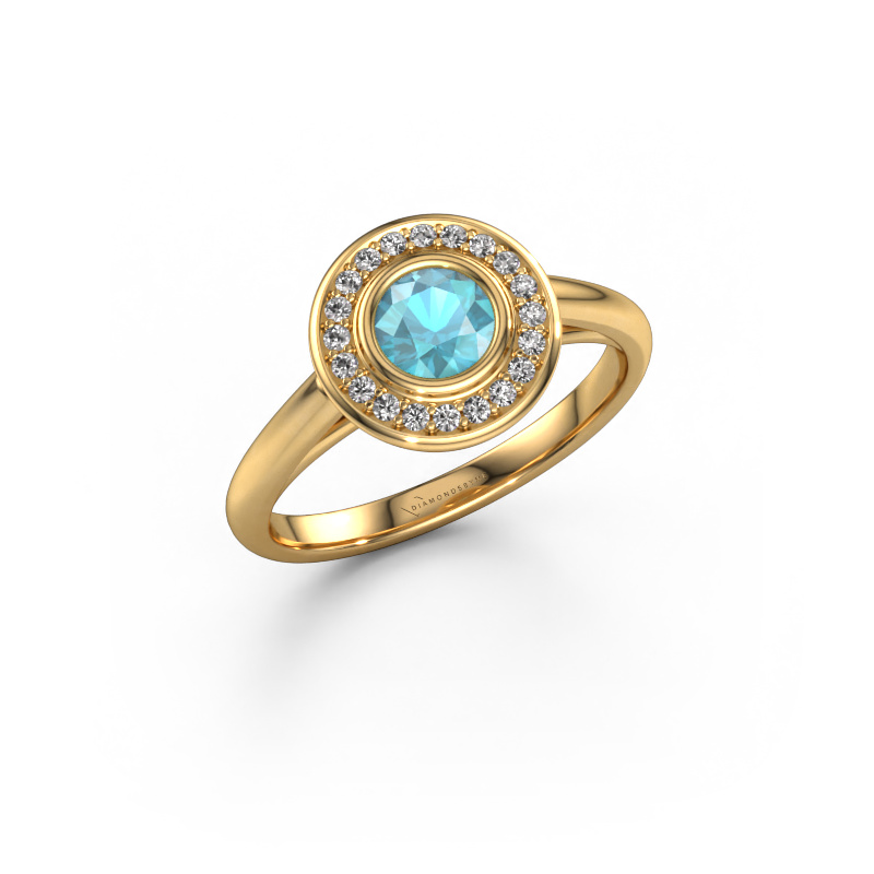 Bild von Verlobungsring Noud 1 RND 585 Gold Blau Topas 4.7 mm