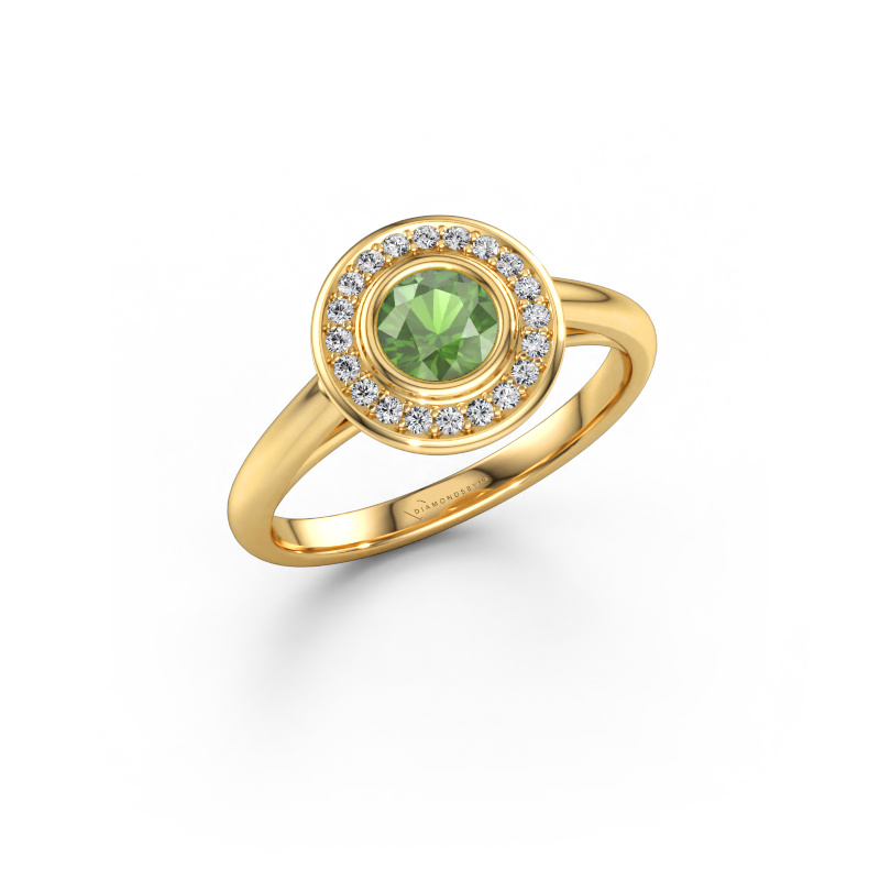 Bild von Verlobungsring Noud 1 RND 585 Gold Turmalin grün 4.7 mm