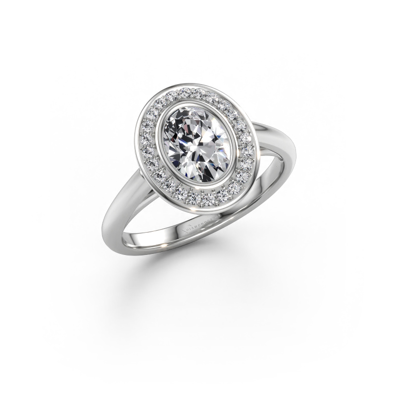 Afbeelding van Verlovingsring Noud 1 OVL 950 platina Diamant 0.96 crt