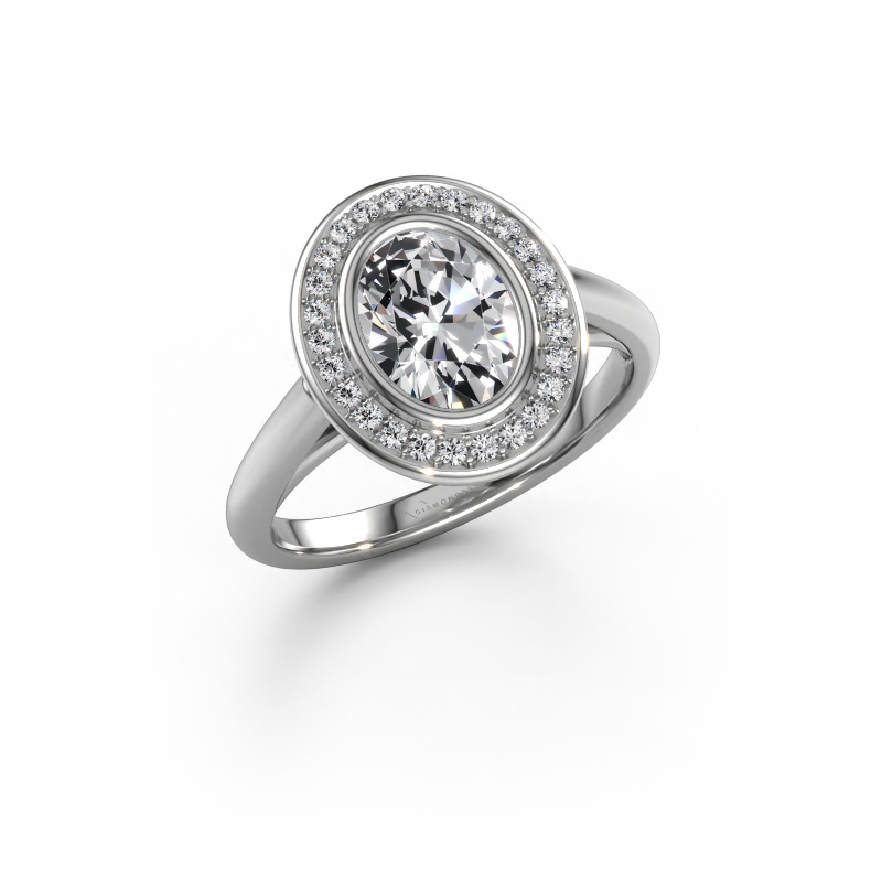Image de Bague de fiançailles Noud 1 OVL 950 platine Diamant synthétique 1.274 crt