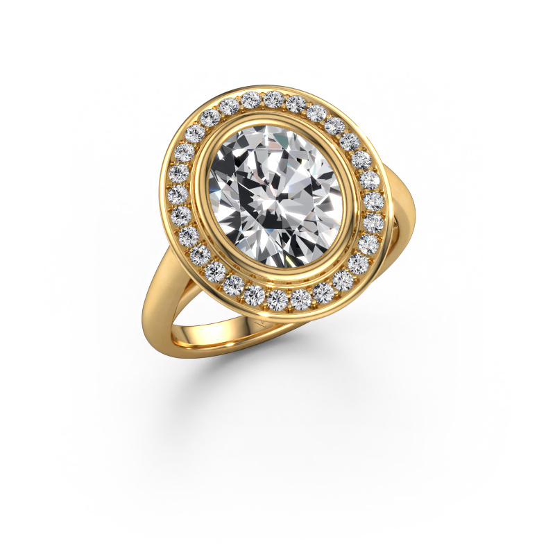 Image of Engagement ring Noud 1 OVL 585 gold Lab grown diamond 2.98 crt