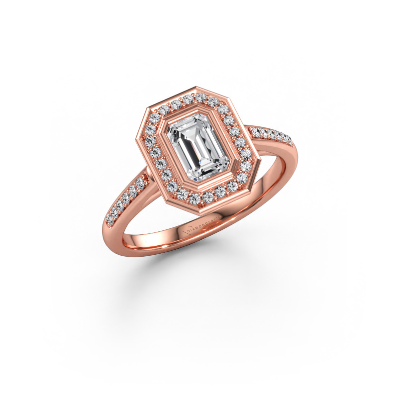 Immagine di Anello di fidanzamento Noud 2 EME 585 oro rosa Diamante 0.90 crt
