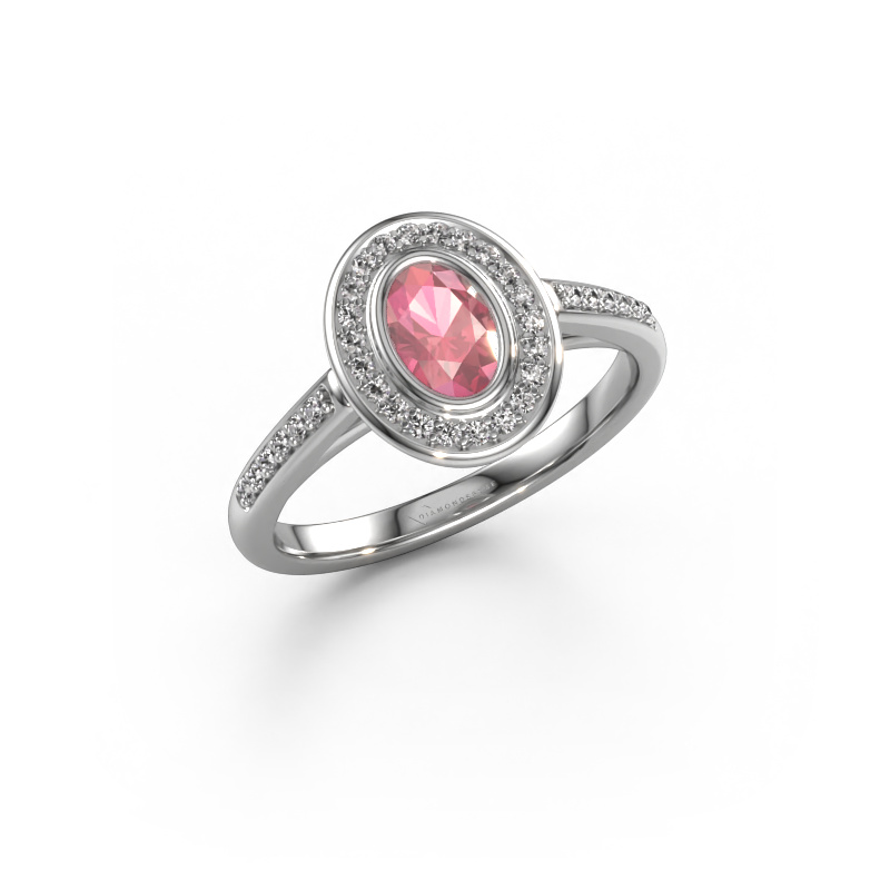 Bild von Verlobungsring Noud 2 OVL 950 Platin Turmalin rosa 6x4 mm