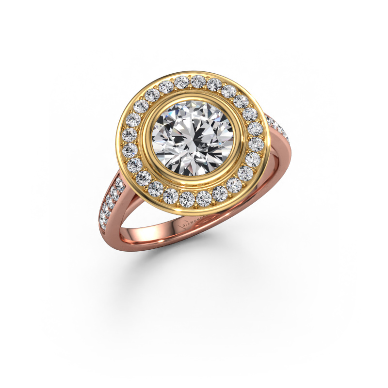Image de Bague de fiançailles Noud 2 RND 585 or rose Diamant synthétique 1.908 crt