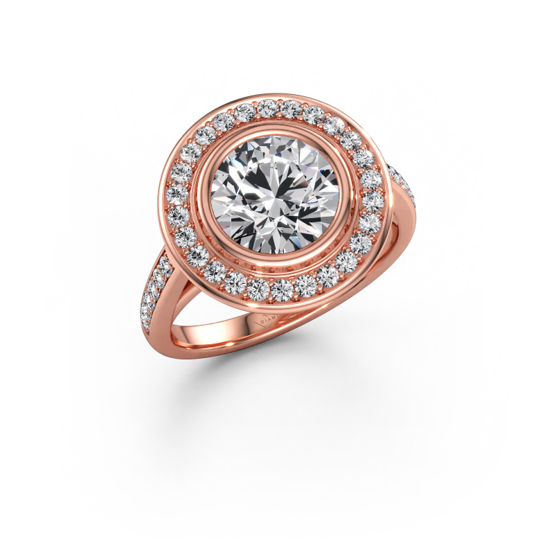 Bild av Förlovningsring Noud 2 RND 585 roséguld Labbodlad diamant 2.432 crt