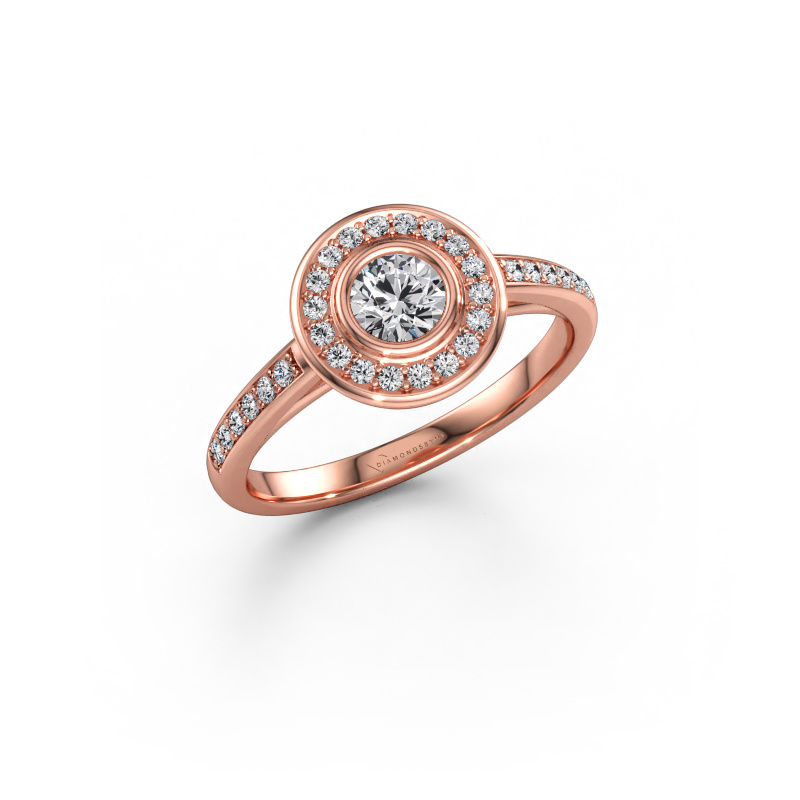 Bild av Förlovningsring Noud 2 RND 585 roséguld Labbodlad diamant 0.51 crt