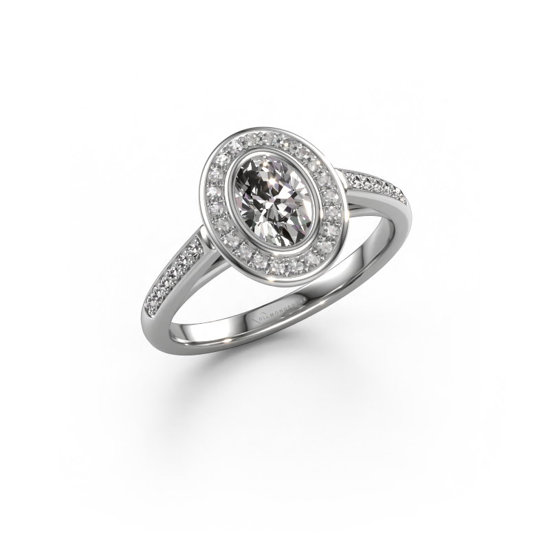 Image of Engagement ring Noud 2 OVL 950 platinum Diamond 0.800 crt