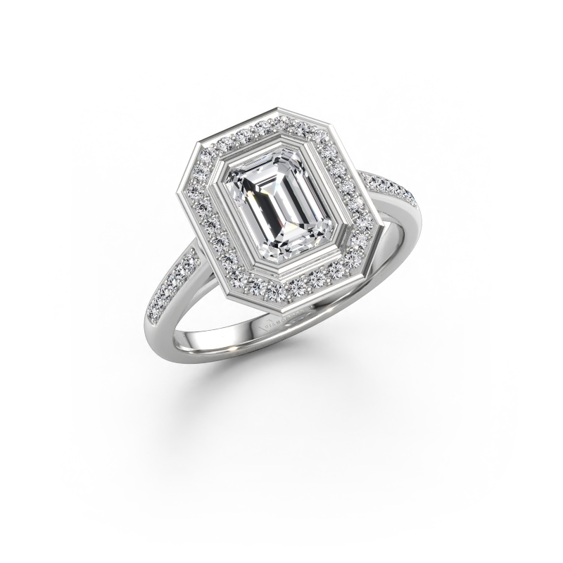Immagine di Anello di fidanzamento Noud 2 EME 585 oro bianco Diamante 1.414 crt