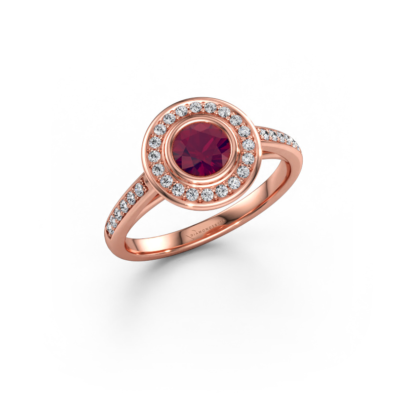 Bild av Förlovningsring Noud 2 RND 585 roséguld Rodolit 5 mm