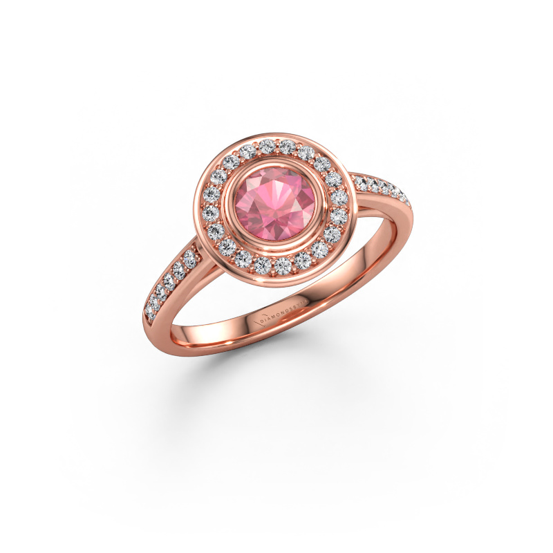Immagine di Anello di fidanzamento Noud 2 RND 585 oro rosa Tormalina rosa 5 mm