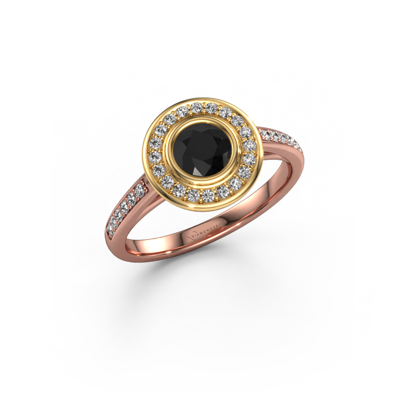 Bild von Verlobungsring Noud 2 RND 585 Roségold Schwarz Diamant 0.824 crt
