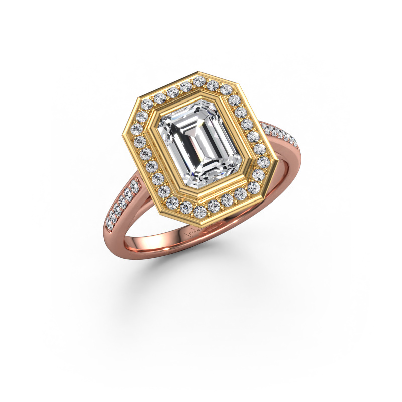 Afbeelding van Verlovingsring Noud 2 EME 585 rosé goud Diamant 1.778 crt