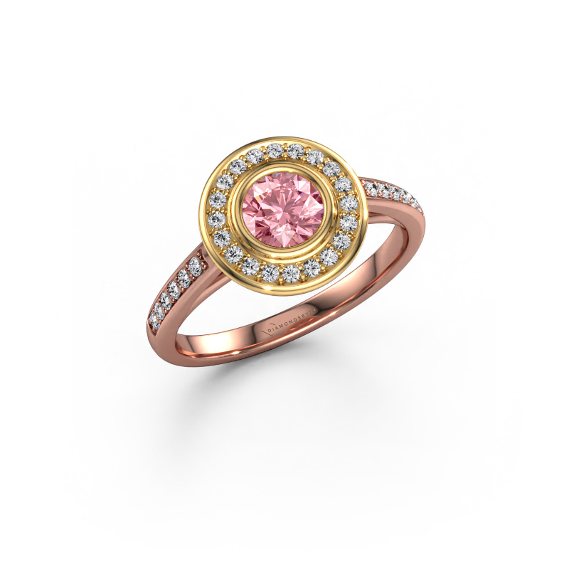 Bild von Verlobungsring Noud 2 RND 585 Roségold Rosa Labordiamant 5 mm