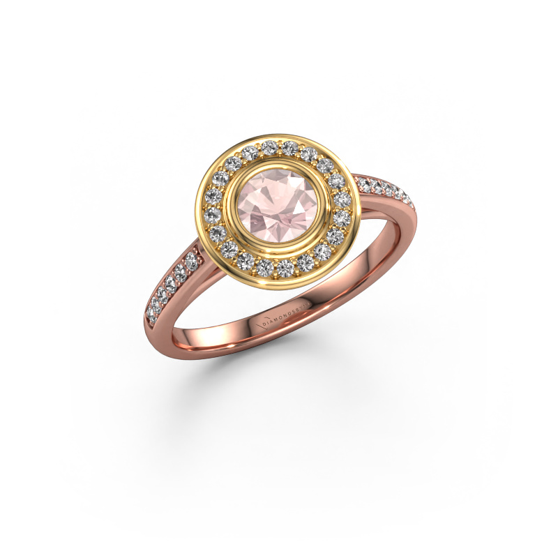 Image of Engagement ring Noud 2 RND 585 rose gold Morganite champagne 5 mm