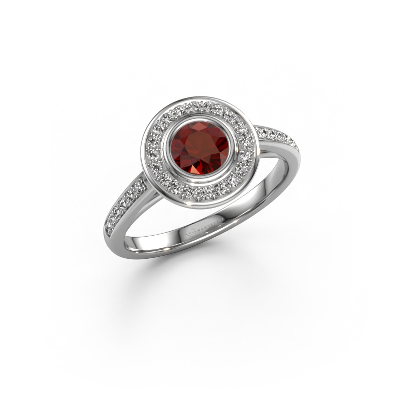Image of Engagement ring Noud 2 RND 950 platinum Garnet 5 mm