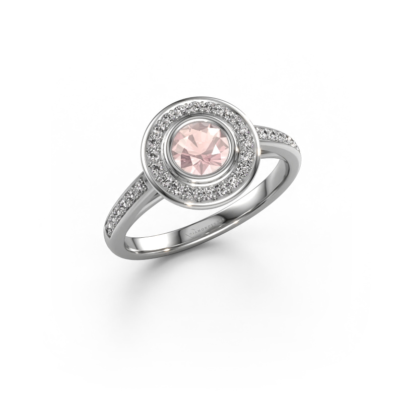 Image of Engagement ring Noud 2 RND 950 platinum Morganite champagne 5 mm