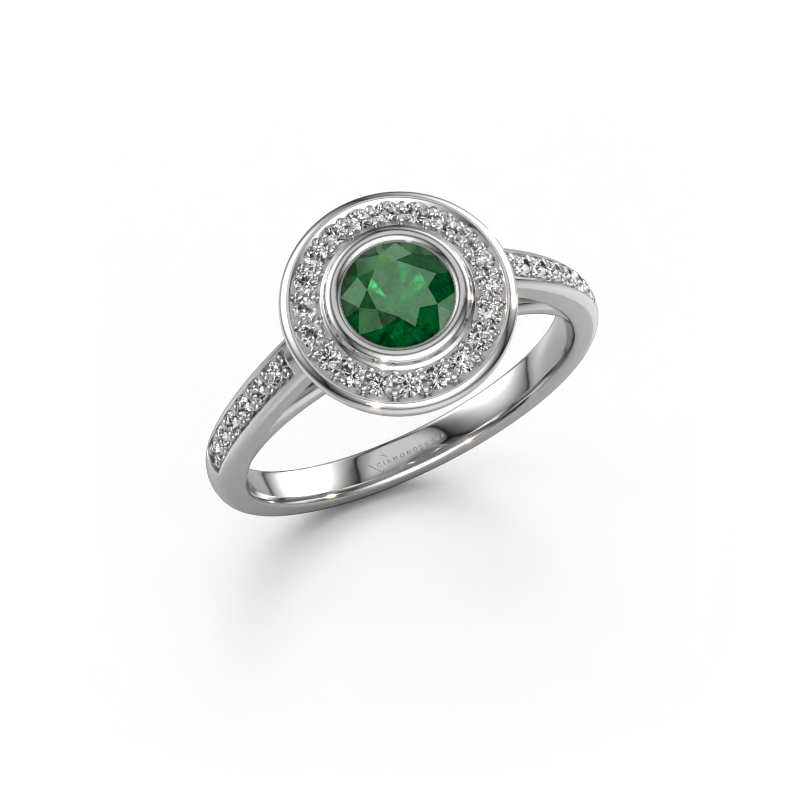 Image of Engagement ring Noud 2 RND 950 platinum Emerald 5 mm