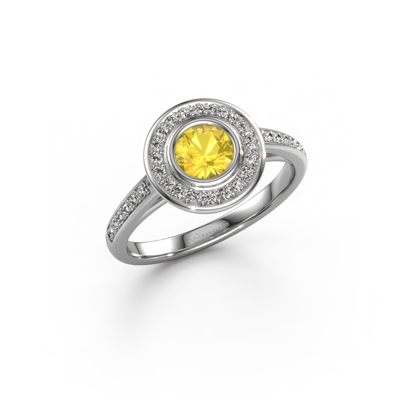 Image of Engagement ring Noud 2 RND 950 platinum Yellow sapphire 5 mm