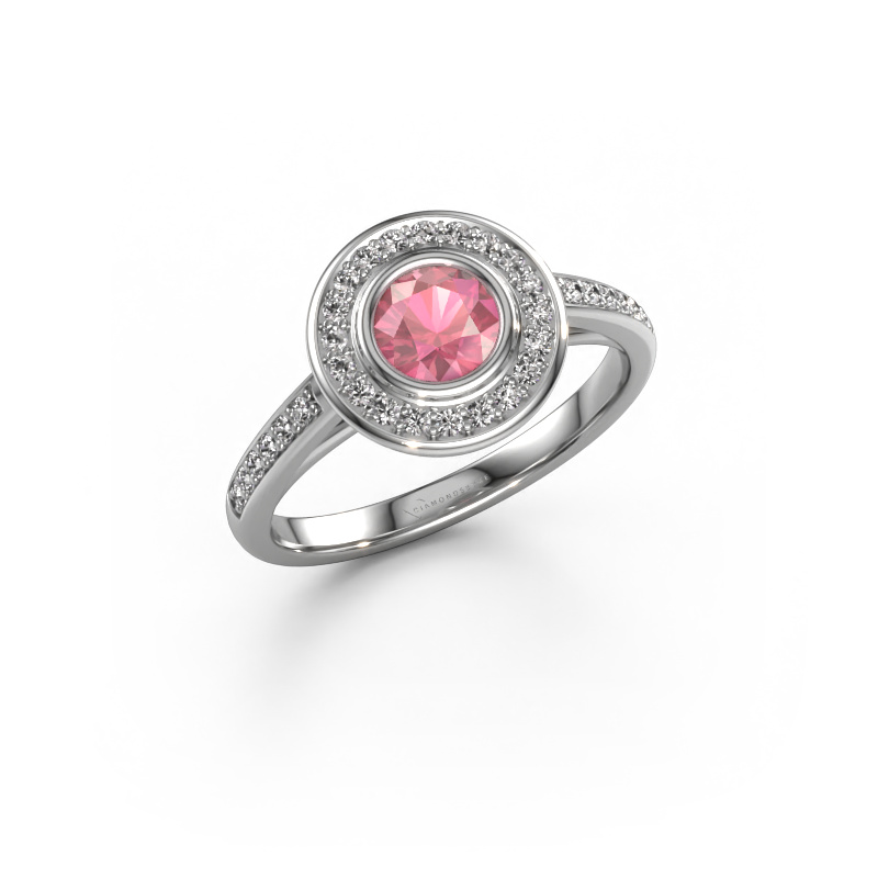 Image of Engagement ring Noud 2 RND 950 platinum Tourmaline pink 5 mm