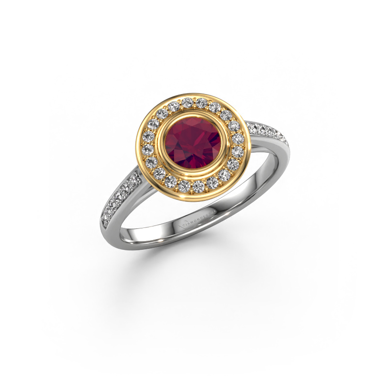 Bild von Verlobungsring Noud 2 RND 585 Weißgold Rhodolit 5 mm