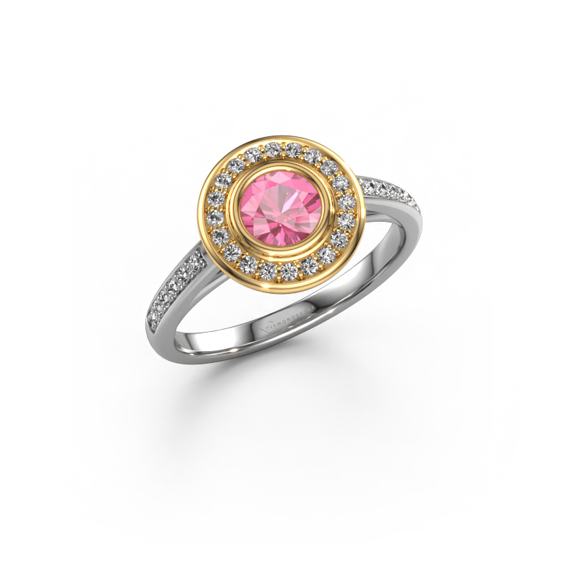 Bild von Verlobungsring Noud 2 RND 585 Weißgold Pink Saphir 5 mm