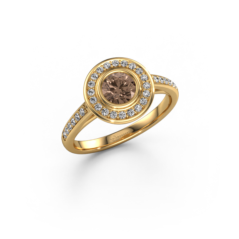 Image de Bague de fiançailles Noud 2 RND 585 or jaune Diamant brun 0.724 crt