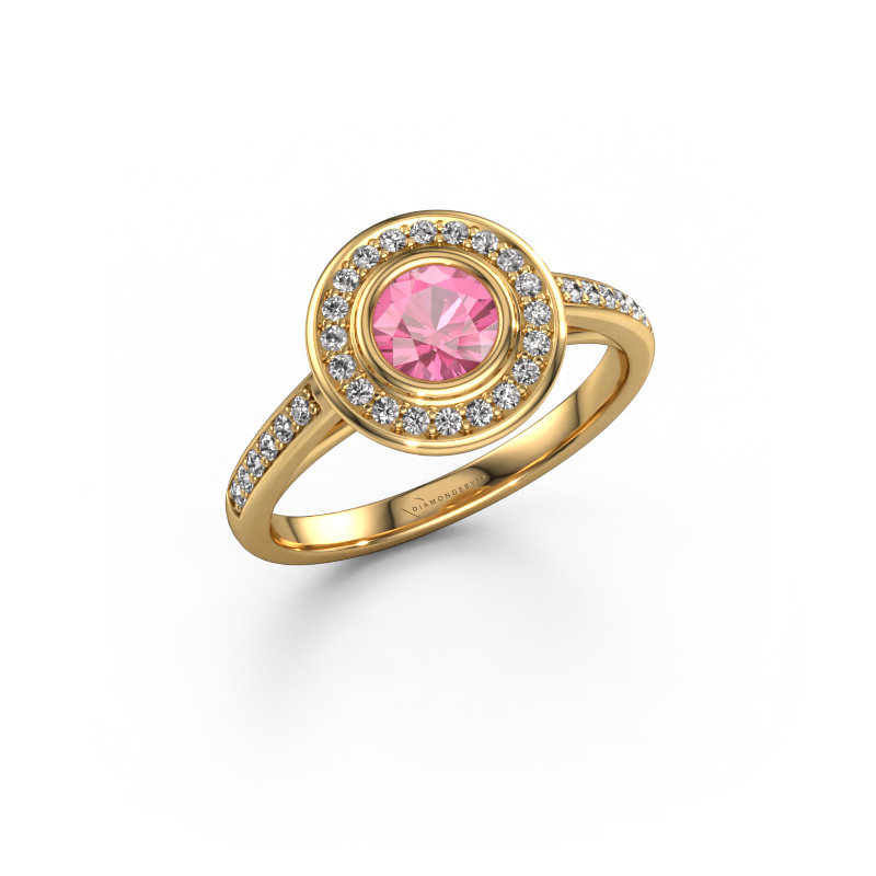 Image of Engagement ring Noud 2 RND 585 gold Pink sapphire 5 mm