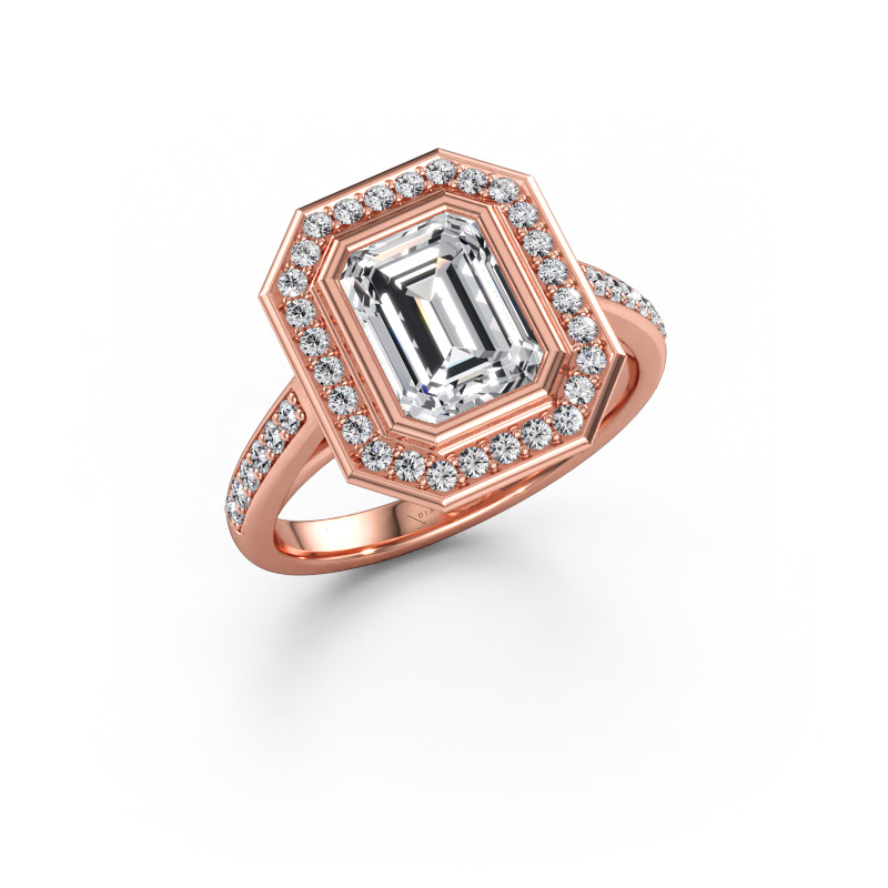 Bild av Förlovningsring Noud 2 EME 585 roséguld Diamant efter eget val 8x6 mm