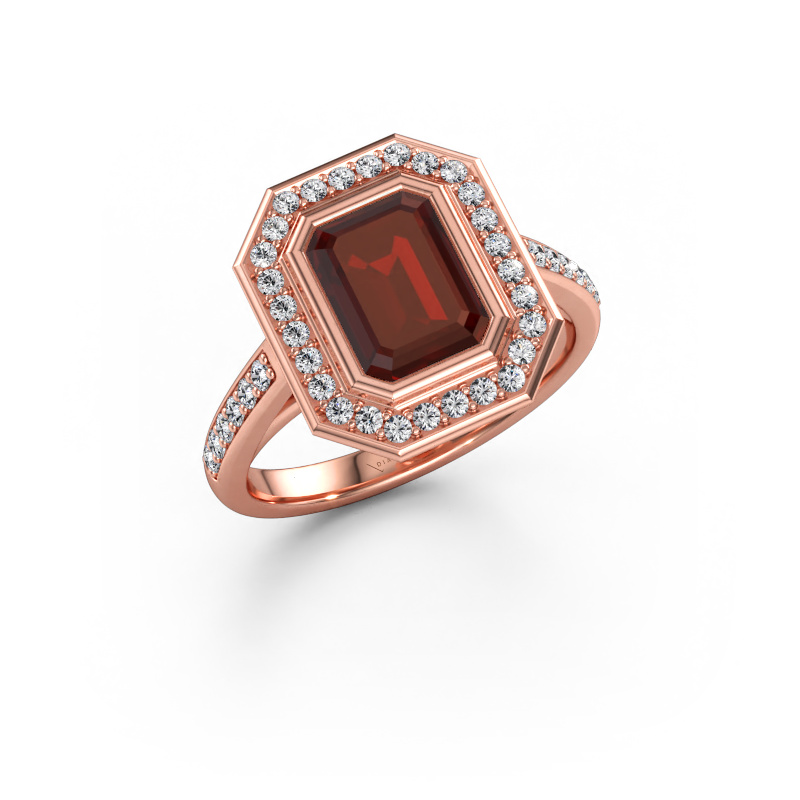 Bild av Förlovningsring Noud 2 EME 585 roséguld Granat 8x6 mm