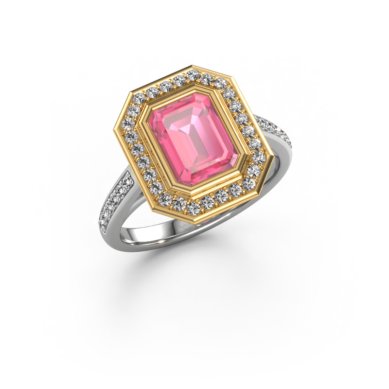 Bild von Verlobungsring Noud 2 EME 585 Weißgold Pink Saphir 8x6 mm