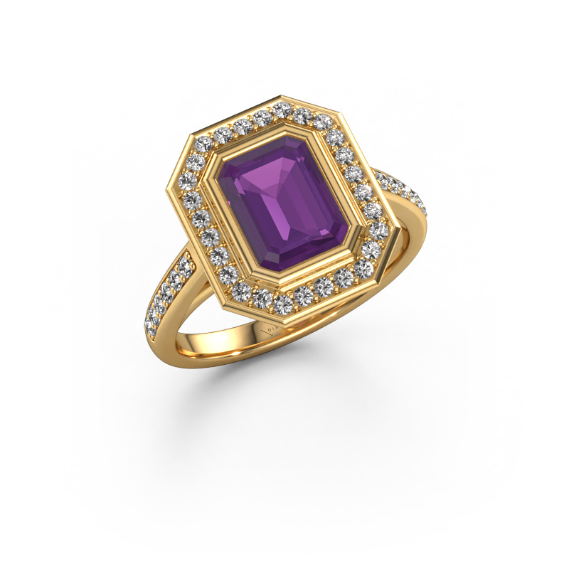 Bild von Verlobungsring Noud 2 EME 585 Gold Amethyst 8x6 mm