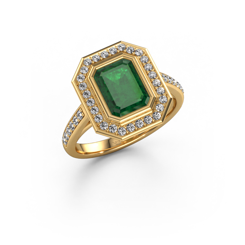 Image de Bague de fiançailles Noud 2 EME 585 or jaune Emeraude 8x6 mm