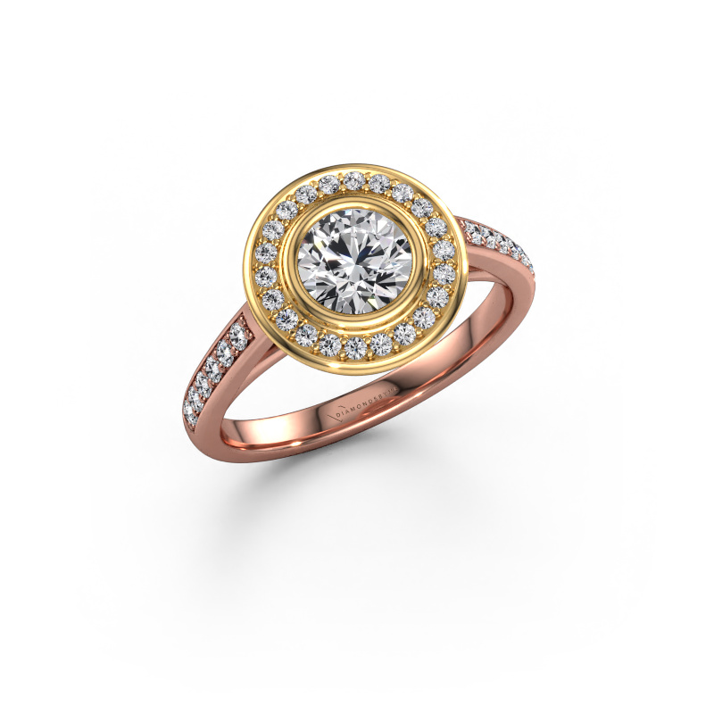 Image de Bague de fiançailles Noud 2 RND 585 or rose Diamant 0.991 crt