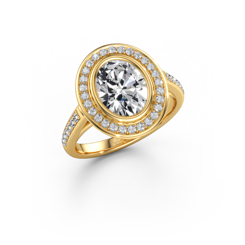 Immagine di Anello di fidanzamento Noud 2 OVL 585 oro Diamante lab grown 2.154 crt