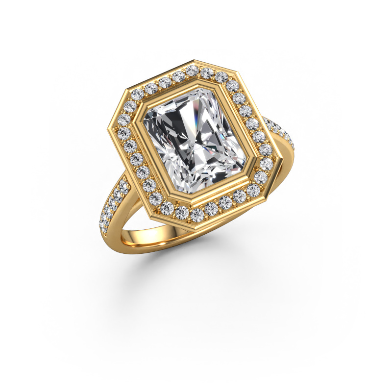 Image of Engagement ring Noud 2 RAD 585 gold Lab grown diamond 2.869 crt