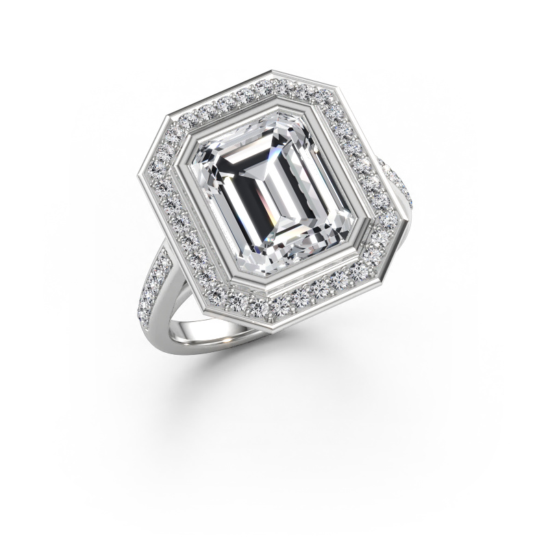 Immagine di Anello di fidanzamento Noud 2 EME 950 platino Diamante 3.899 crt