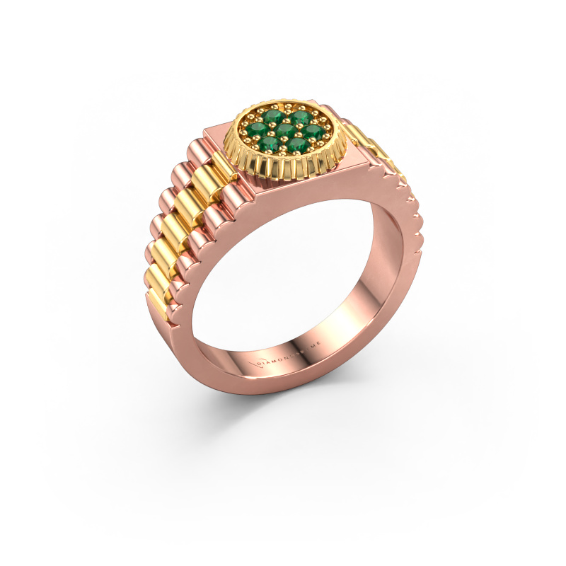 Bild von Herrenring Nout 585 Roségold Smaragd 2 mm