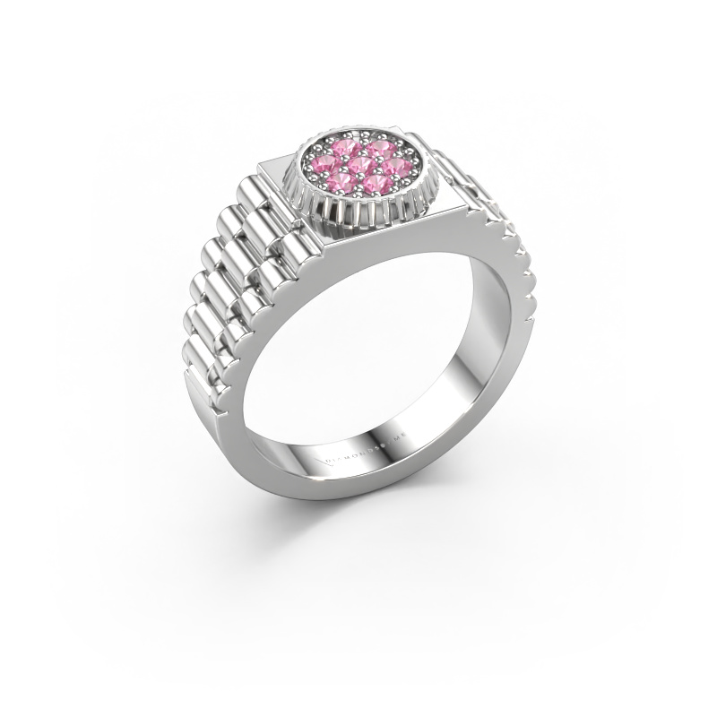 Image of Men's ring Nout 950 platinum Pink sapphire 2 mm