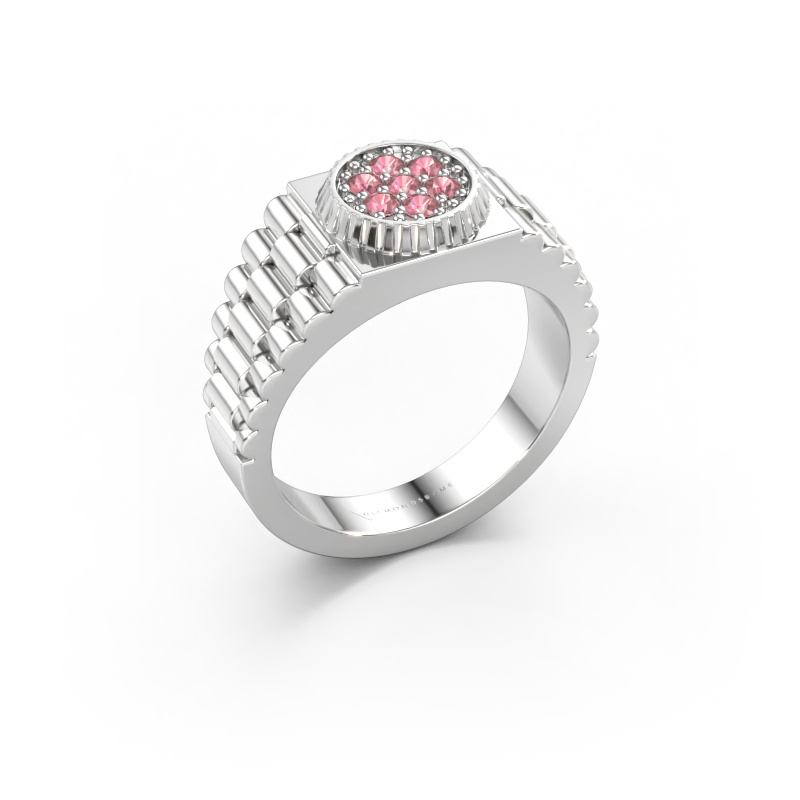 Immagine di Anello da uomo Nout 585 oro bianco Tormalina rosa 2 mm