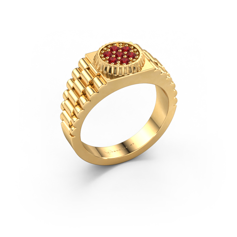 Image of Men's ring Nout 585 gold Ruby 2 mm