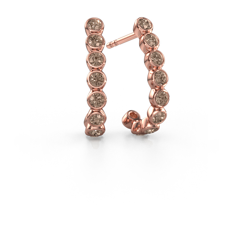 Image of Stud earrings Nova 585 rose gold Brown diamond 0.810 crt