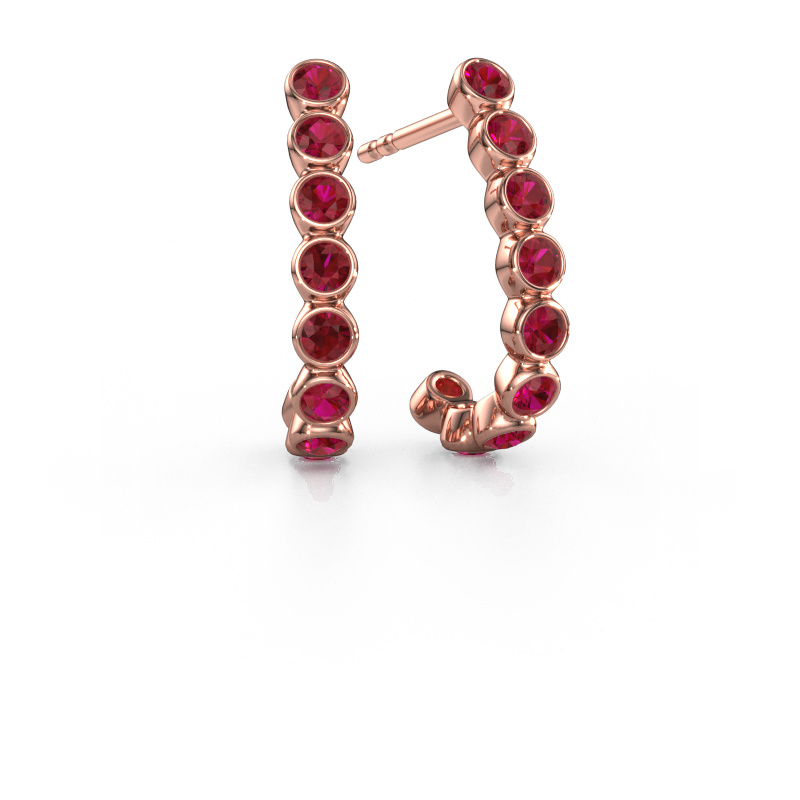 Image de Clous d'oreilles Nova 585 or rose Rubis 2.2 mm