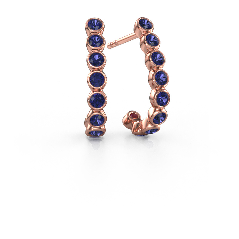 Image of Stud earrings Nova 585 rose gold Sapphire 2.2 mm