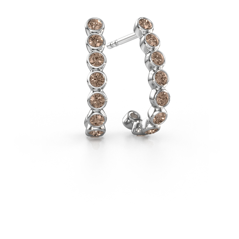 Image de Clous d'oreilles Nova 585 or blanc Diamant brun 0.810 crt