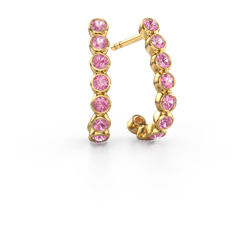 Image of Stud earrings Nova 585 gold Pink sapphire 2.2 mm